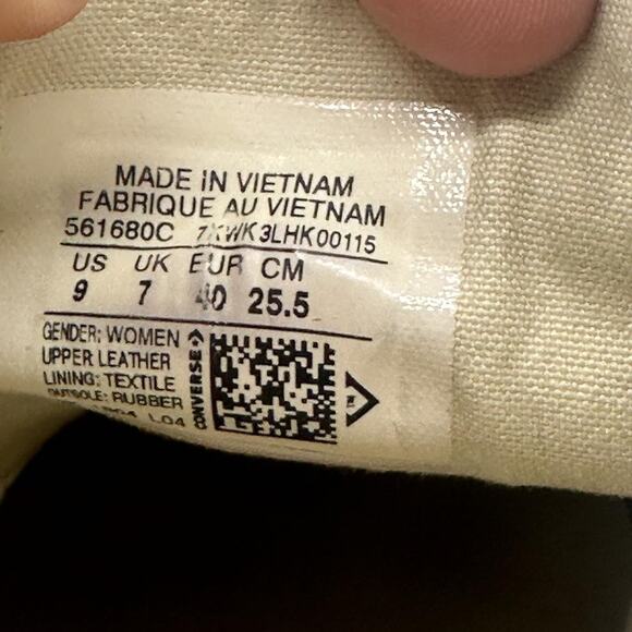 Womens Size 9 Converse Chuck Taylor All Star White Leather Platform Sneakers - Picture 8 of 8